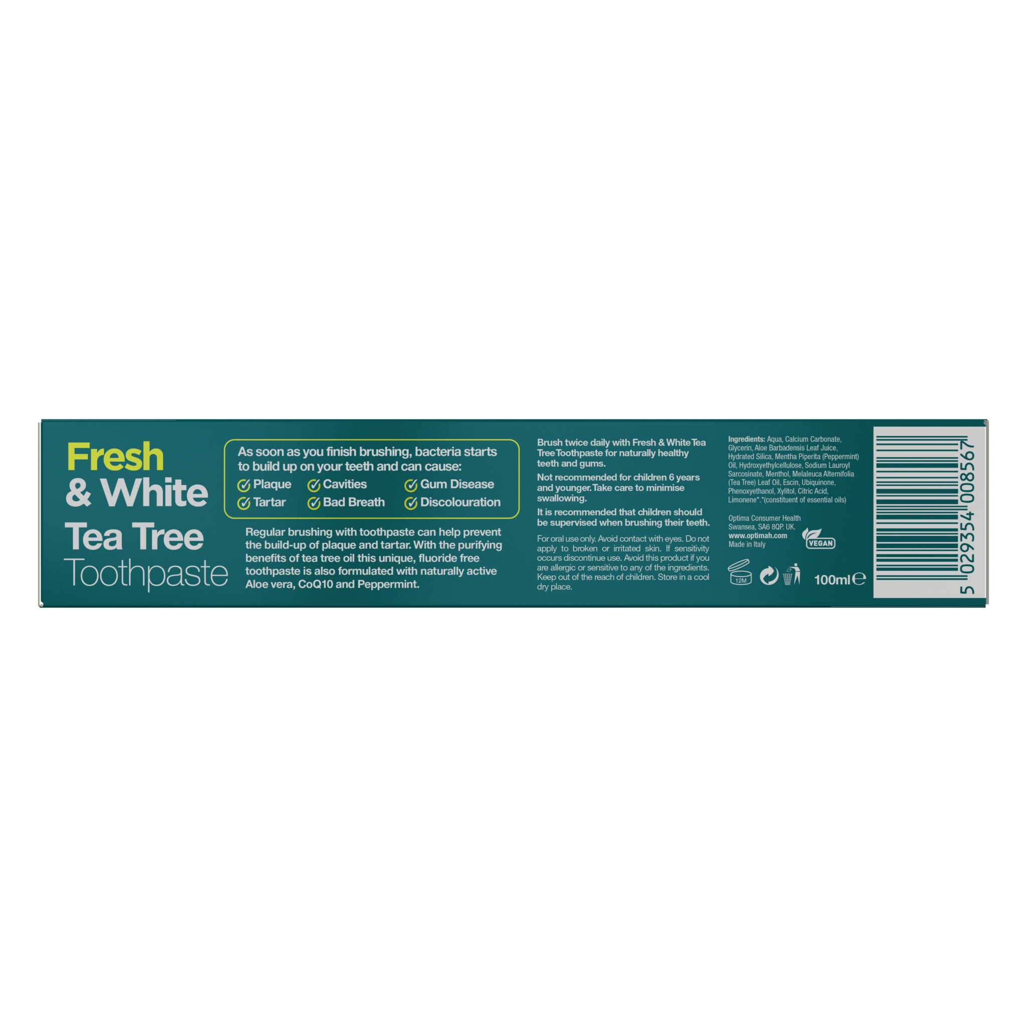 Tandpasta 100ml Fresh & White met Tea Tree - Afbeelding 2